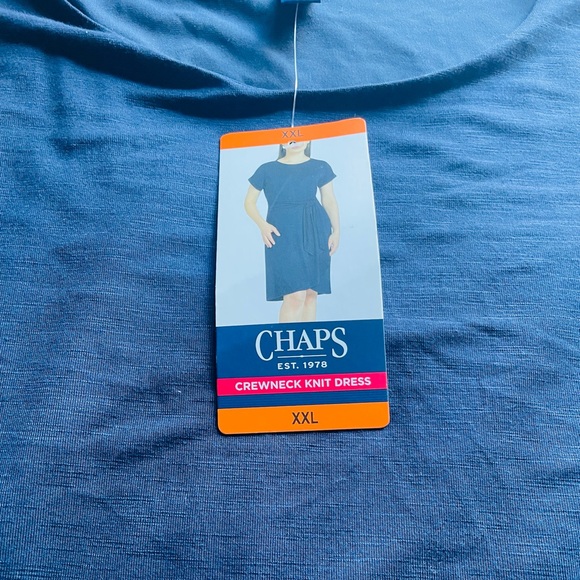 Chaps Navy Blue Dress with belt XXL - Picture 6 of 9